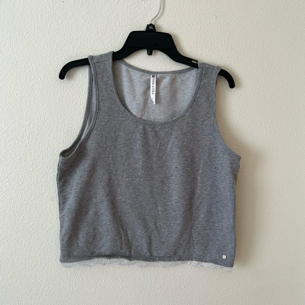 Fabletics Women Gray  Crop Tank Top M